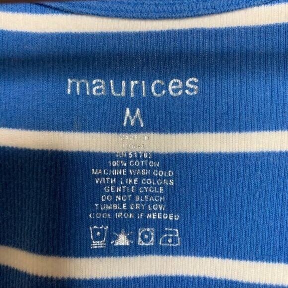 Maurices Tank Top Blue White Striped Sleeveless Casual Shirt Women's Size Medium - Picture 6 of 7